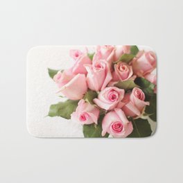 Roses Bath Mat | Love, Macro, Art, Photo, Nature, Flowers, Color, Digital, Vintage, Pink 