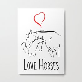Love horses-Line art-Animal Metal Print | Cowboy, Equitation, Horsemanship, Knight, Nature, Independence, Loveanimals, Lovehorses, Drawing, Ranch 