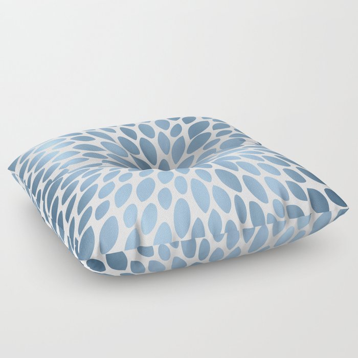 Floral Bloom White and Blue Floor Pillow