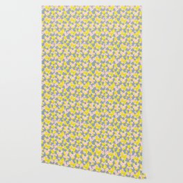Pastel Spring Flowers Mini Yellow Wallpaper