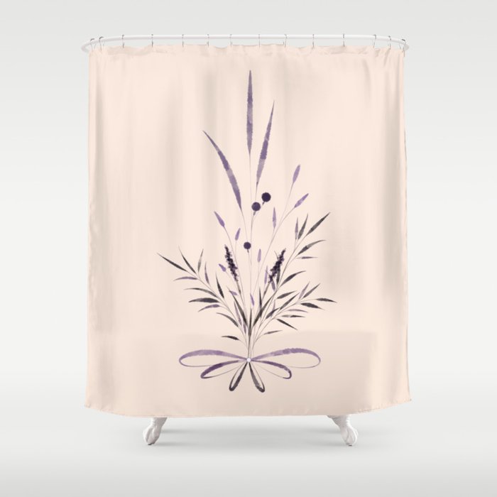 Purple Flowers Bouquet Shower Curtain