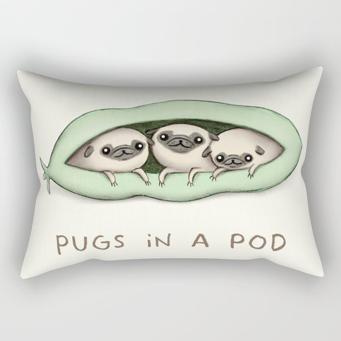 Pugs in a Pod Rectangular Pillow