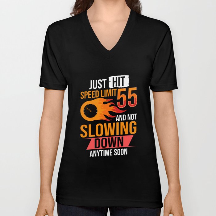 Speed Limit Sign Race Car Racer Street Racing V Neck T Shirt