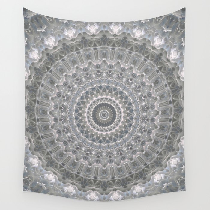 Grey and white mandala tapestry deals