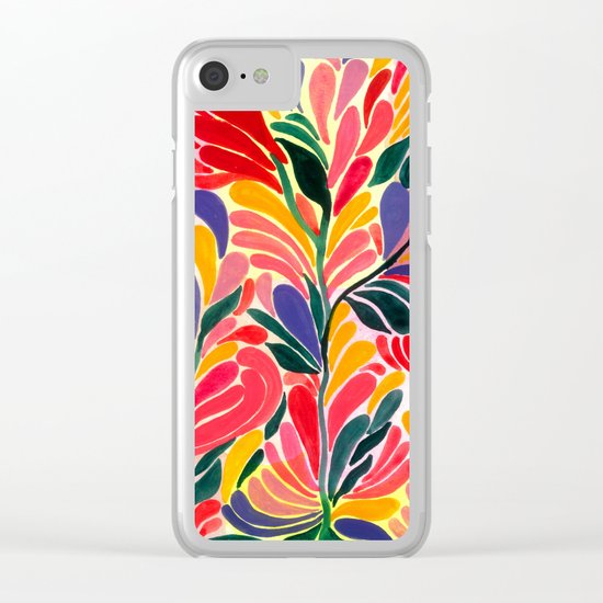 Colorful Petals Pattern Clear iPhone Case