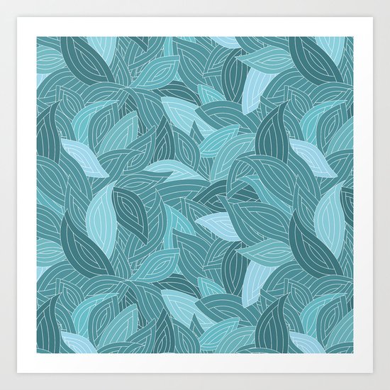 My dancing blue leaves. Art Print