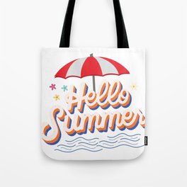 Groovy Hello summer 2023 vacation family men Women kids  Tote Bag