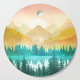 Summer Mountain Sunrise Cutting Board