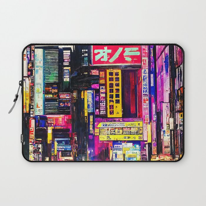 Streets of Tokyo at night Laptop Sleeve