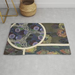 vintage art deco pattern Rug | Classic, Roses, Graphicdesign, Hippy, Trippy, Trending, Green, Trendy, Pretty, Hipster 