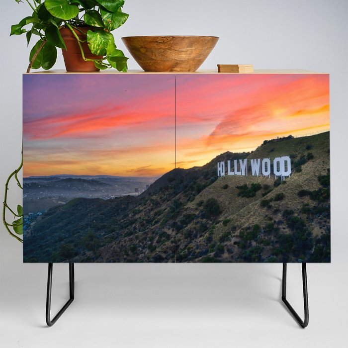 Hollywood Hills, California, Sunset Hollywood Sign Credenza