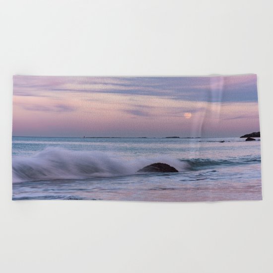 Pastel Ocean Moonrise Beach Towel