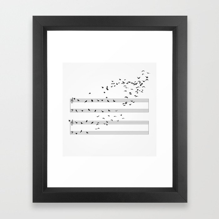 Natural Musical Notes Framed Art Print