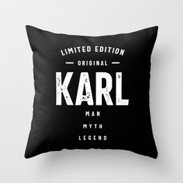 Mens Funny Personalized Name Karl Throw Pillow