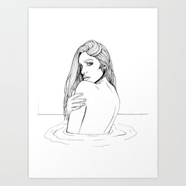 Girl in Water Art Print