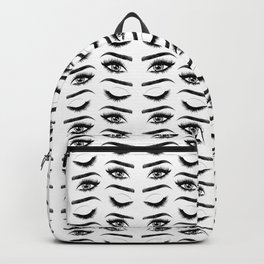 Eyes with long eyelashes and brows Backpack