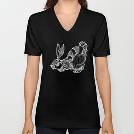 White Rabbit - inverted V Neck T Shirt