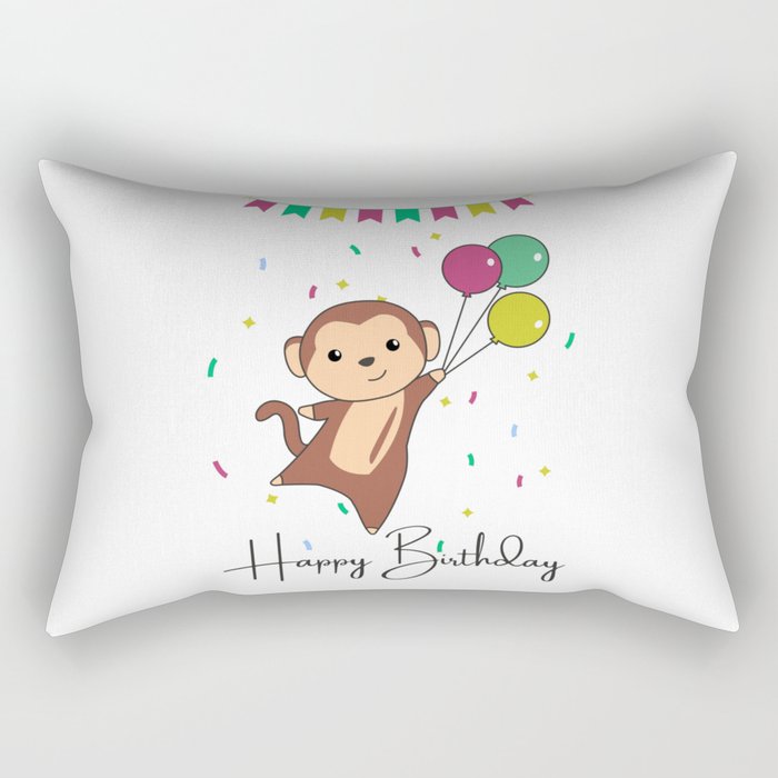 Monkey Wishes Happy Birthday To You Monkey Rectangular Pillow