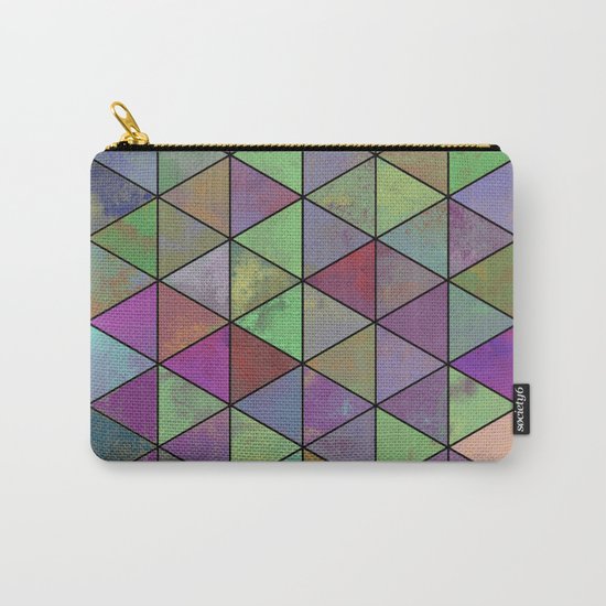 Pastel Triangulation - Abstract, textured, geometric painting Carry-All Pouch