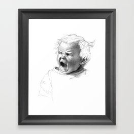 Kinder Yawn Framed Art Print