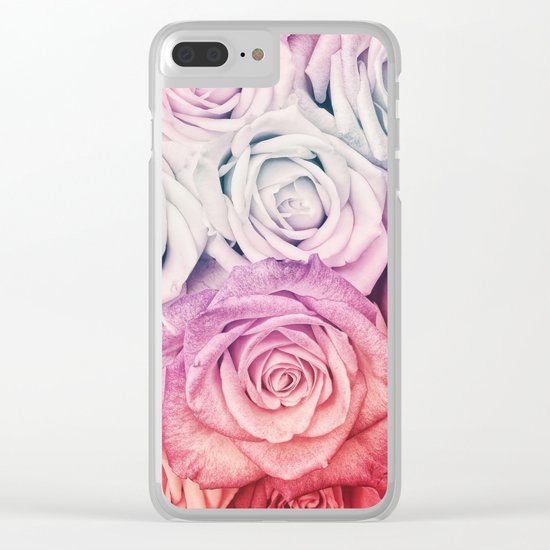 Some people grumble II Floral rose flowers pink and multicolor Clear iPhone Case