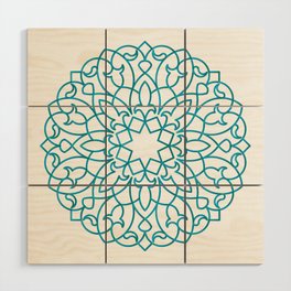 Turquoise Arabesque Wood Wall Art