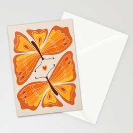 Retro butterfly 70s Stationery Cards | Orange, Fall, Midcentury, Modern, Bold, Pattern, Graphicdesign, Groovy, Indie, Digital 