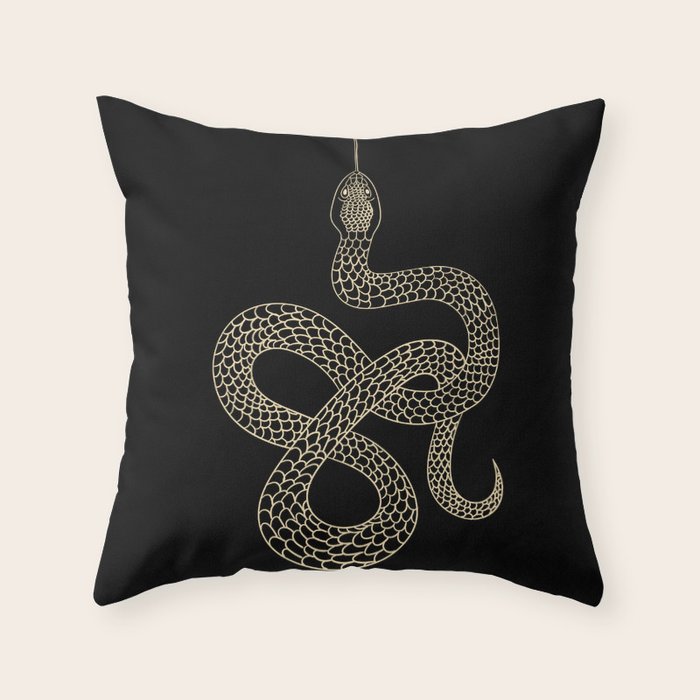 Vintage line snake Throw Pillow by kuchuk_design Society6