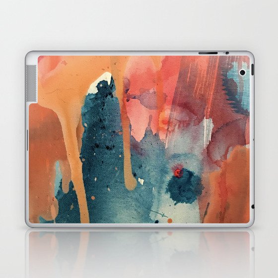 Pour Some Sugar on Me: a colorful mixed media abstract in pinks blues orange and purple Laptop & iPad Skin