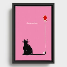 Balloon Cat Framed Canvas