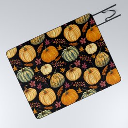 Watercolor Pumpkins Background Illustration Picnic Blanket