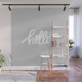 Hello in Gray Wall Mural
