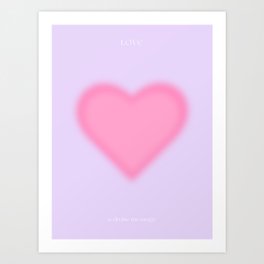 Lavender Heart Aura - Love Art Print