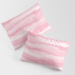 Abstract pink wavy mountain silhouette pattern. Digital Illustration background Pillow Sham