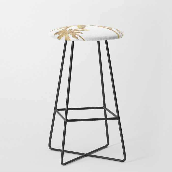 Gold Palm Trees Beach Chic Tropical Bar Stool