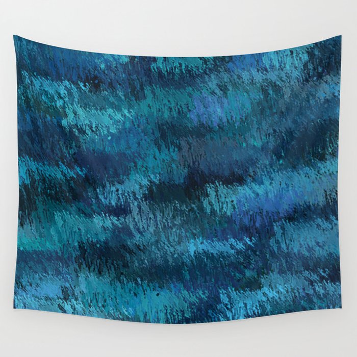 Blue Ice Abstract Art Wall Tapestry