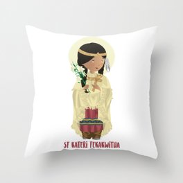 St Kateri Tekakwitha Throw Pillow