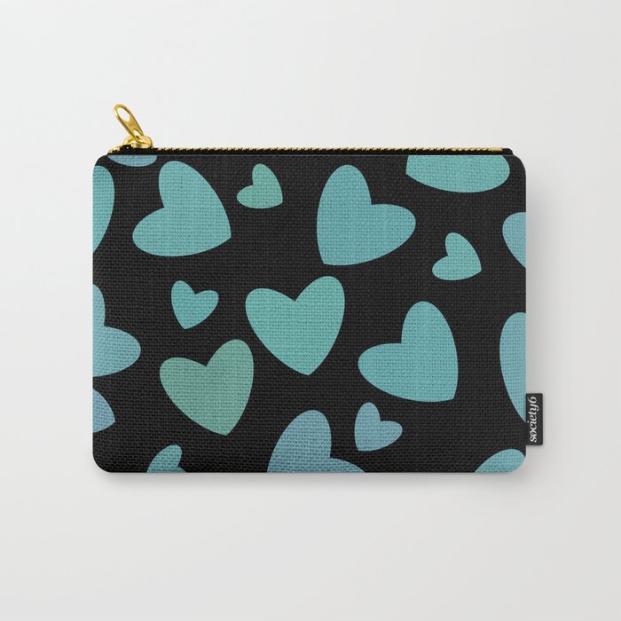 Icy Blue Hearts Carry-All Pouch