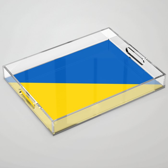 Sapphire and Yellow Solid Shapes Ukraine Flag Colors 4 100 Percent Commission Donated Read Bio Acrylic Tray