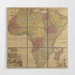 Antique Map of Africa, 1711 Wood Wall Art