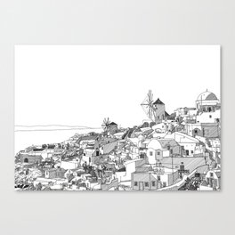 Santorini Art. Santorini, Greece. Architecture Art. Architecture Gift. Greece Travel Gift. Canvas Print