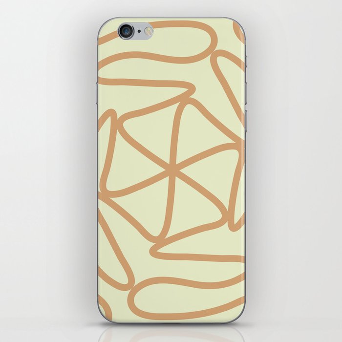 Abstract Mid Century lines pattern -  Dirty White iPhone Skin