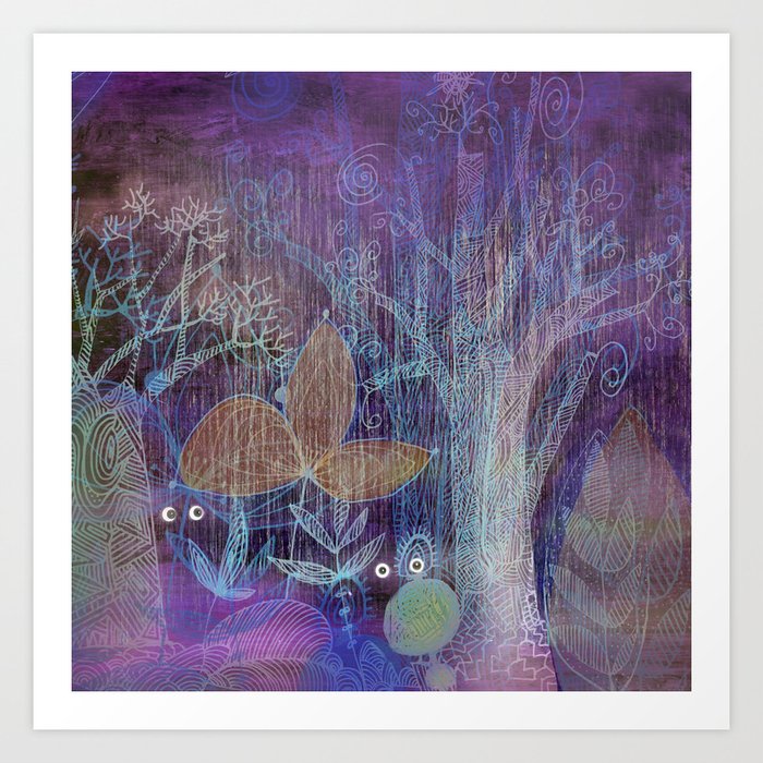purple forest Art Print