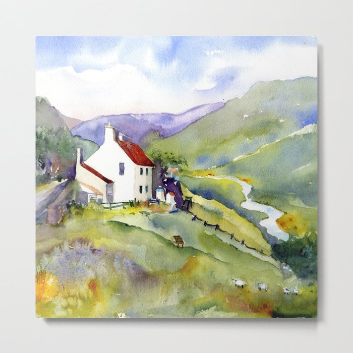 Abergynolwyn Farm Metal Print