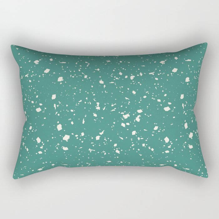 Green Blue Terrazzo Seamless Pattern Rectangular Pillow