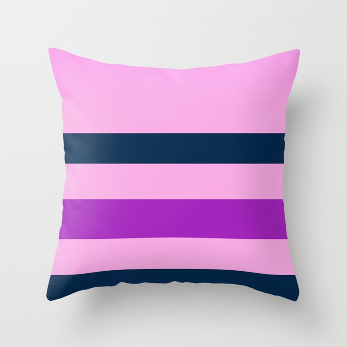 Pink Purple And Blue Throw Pillow