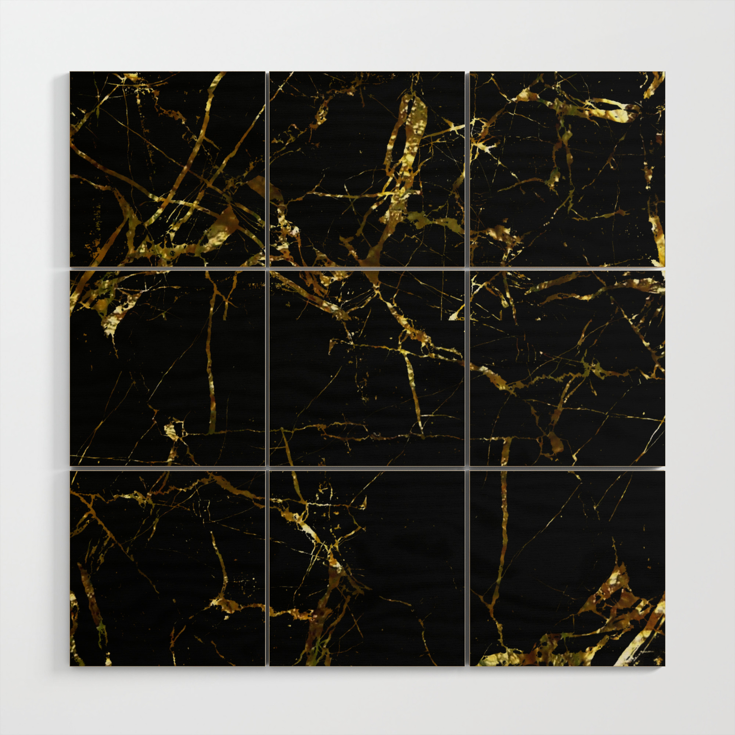 Golden Marble Black And Gold Marble Pattern Textured Design Wood Wall Art By Printpix Society6