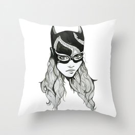 Bat Girl Throw Pillow