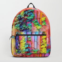 Rainbow Bamboo Backpack | Colorful, Green, Yellow, Nature, Living, Joyful, Light, Photo, Bamboo, Blue 