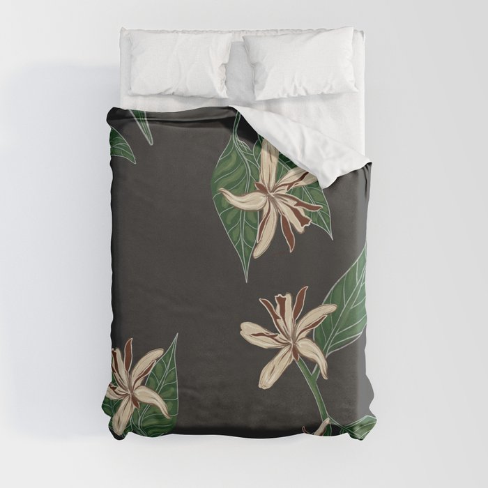 Coffee Flower Duvet Cover